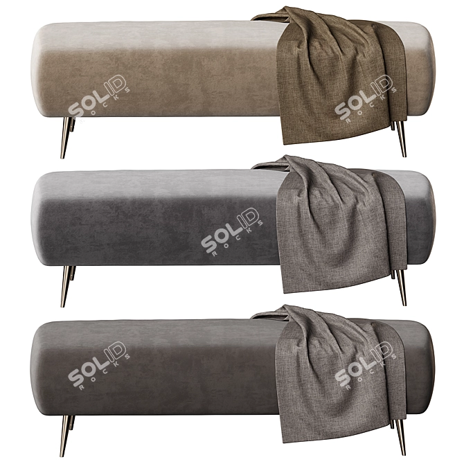 Elegant Ottoman in Three Colors 3D model image 2