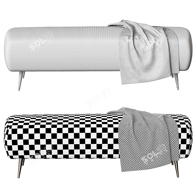 Elegant Ottoman in Three Colors 3D model image 4