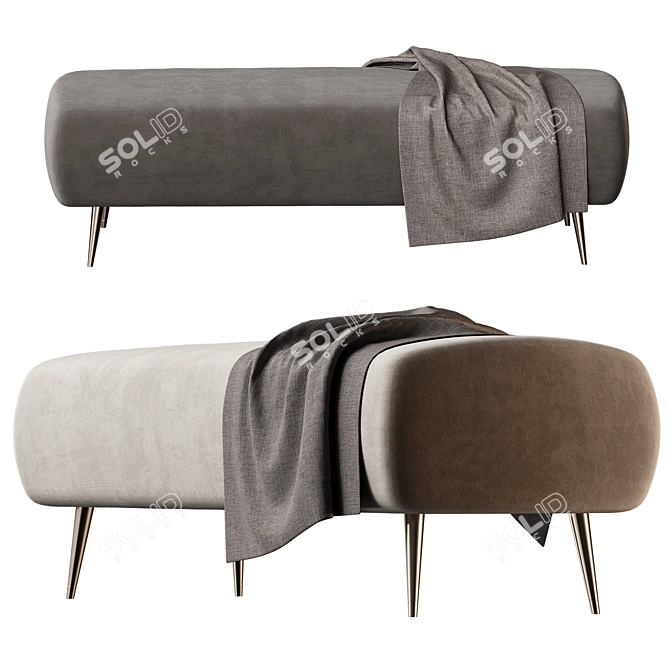 Elegant Ottoman in Three Colors 3D model image 5