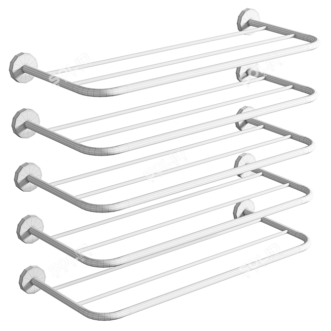 Elegant Chrome Luna Towel Rail 3D model image 2