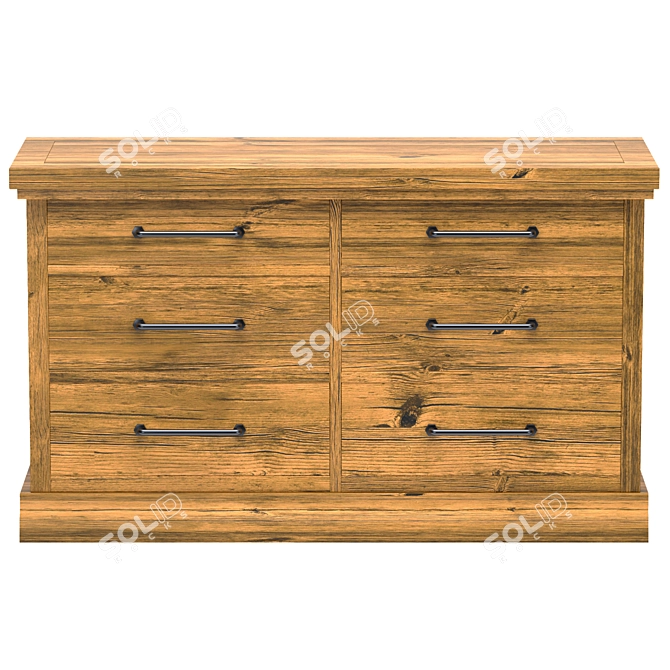 Fort 6-Drawer Wide Dresser | Spacious Storage 3D model image 1