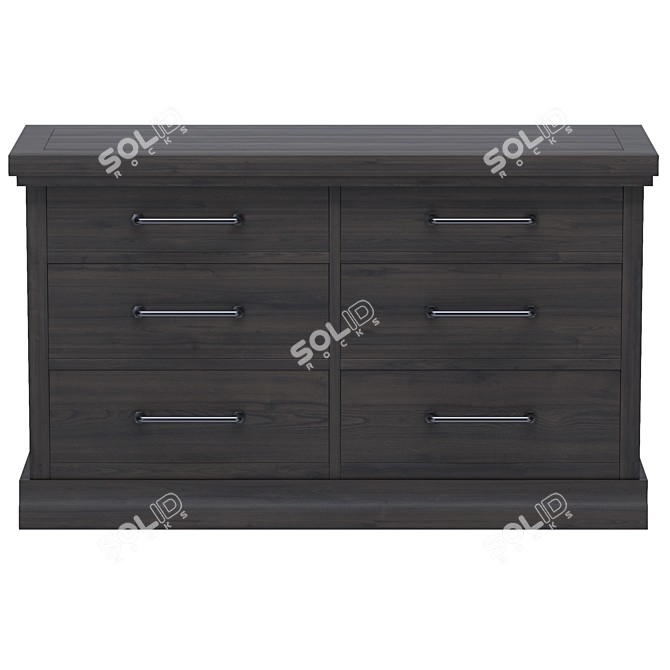 Fort 6-Drawer Wide Dresser | Spacious Storage 3D model image 2