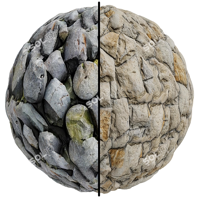 Natural Stone Covering | High-Quality Textures 3D model image 1