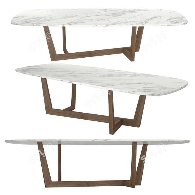 Art Wood Barrel Tables: Sleek Design, Multiple Sizes & Material Options 3D model image 2