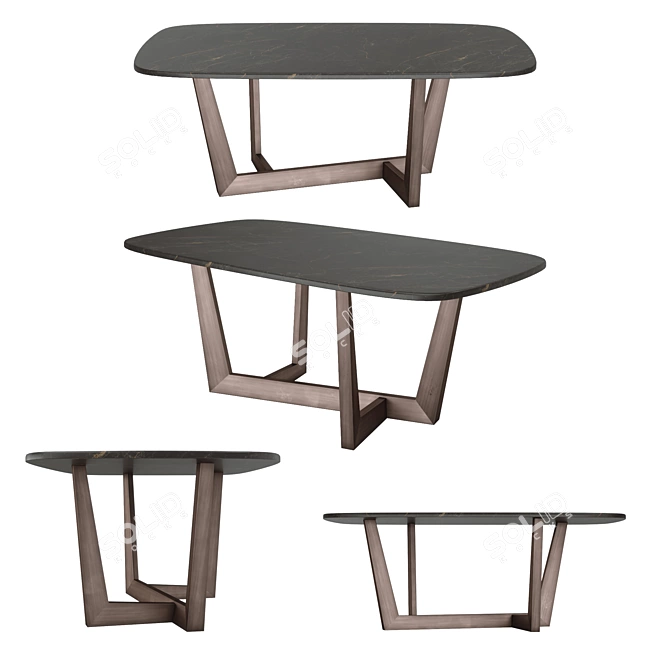 Art Wood Barrel Tables: Sleek Design, Multiple Sizes & Material Options 3D model image 4