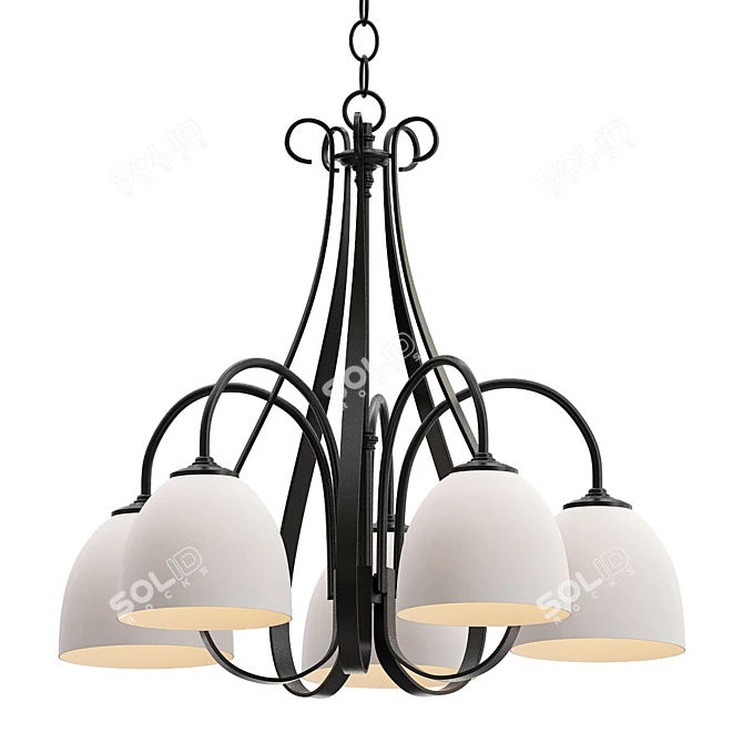 Elegant Sweeping Taper Chandelier 3D model image 1