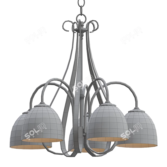 Elegant Sweeping Taper Chandelier 3D model image 2