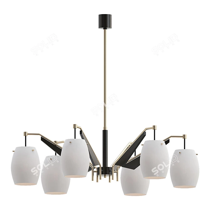 Mid-Century Stilnovo Chandelier 3D model image 1