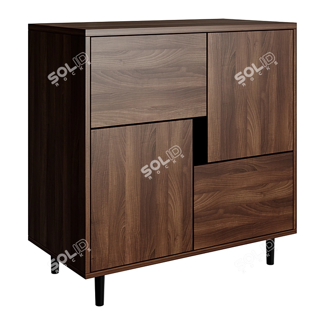 Addison Modern Nightstand - Sleek and Stylish 3D model image 1