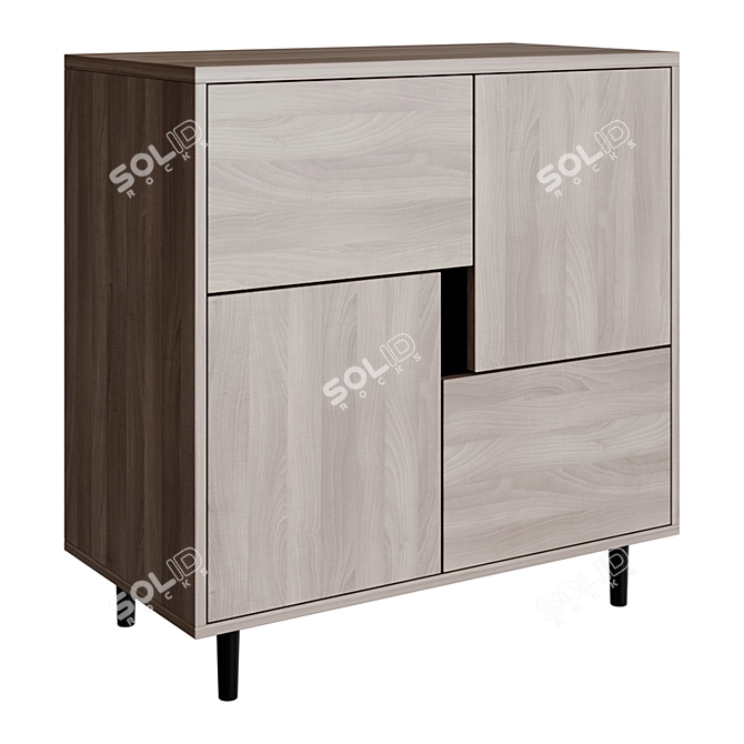 Addison Modern Nightstand - Sleek and Stylish 3D model image 2