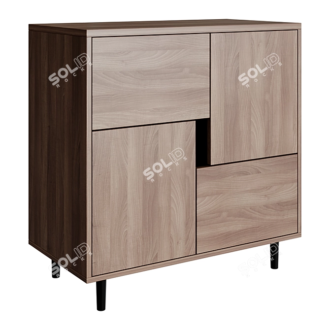 Addison Modern Nightstand - Sleek and Stylish 3D model image 3