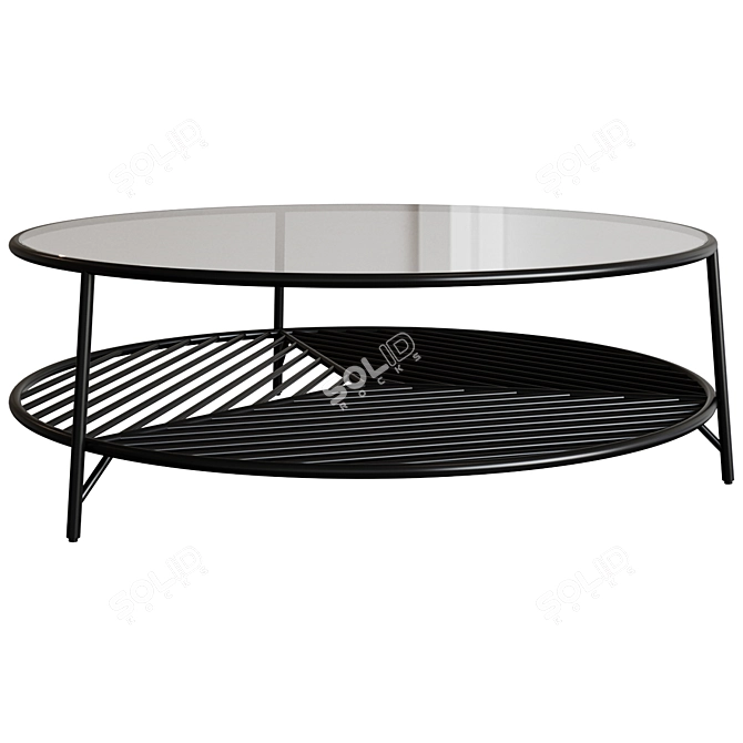 Contemporary Circle Coffee Table 3D model image 3