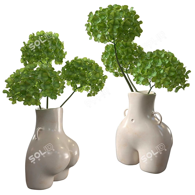 Hydrangea Gradient Vase 3D model image 1