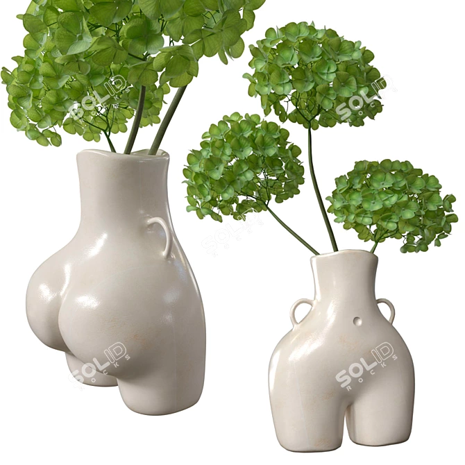 Hydrangea Gradient Vase 3D model image 3