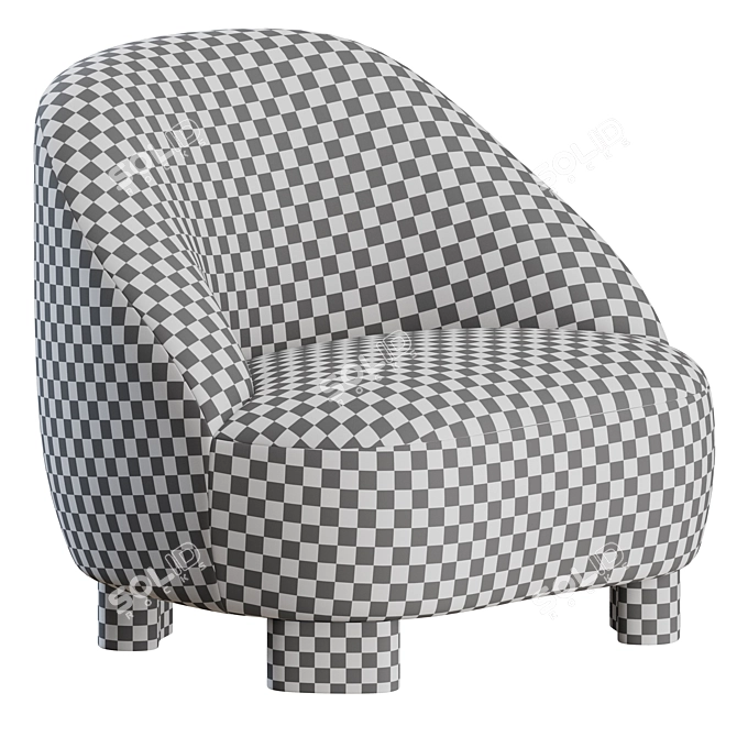 Elegant Margas LC1 Armchair 3D model image 3