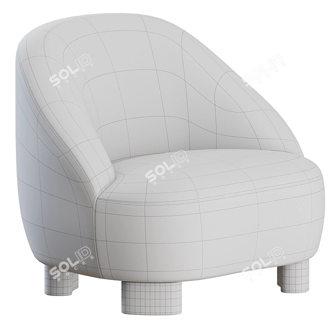 Elegant Margas LC1 Armchair 3D model image 4