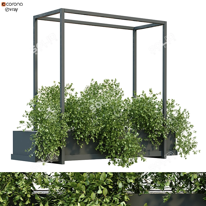 Green Oasis: Interior Plant Box Set 3D model image 1