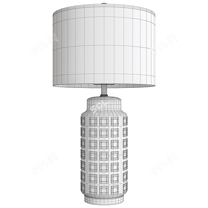 Elegant Ruby Ceramic Table Lamp 3D model image 2