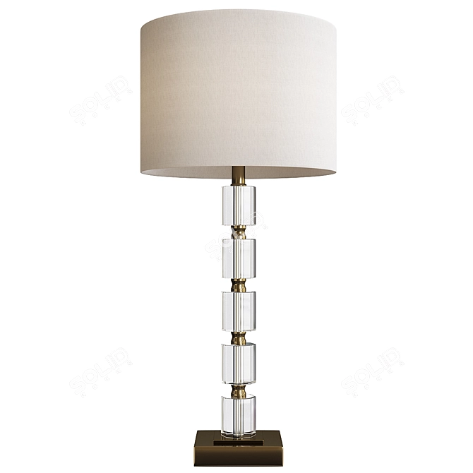 Elegant Crystal Bamboo Table Lamp 3D model image 1