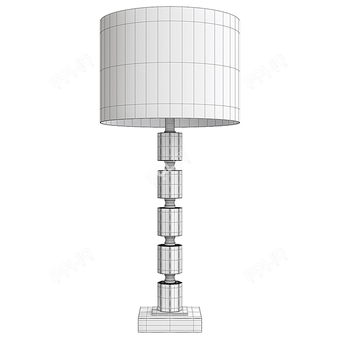 Elegant Crystal Bamboo Table Lamp 3D model image 2