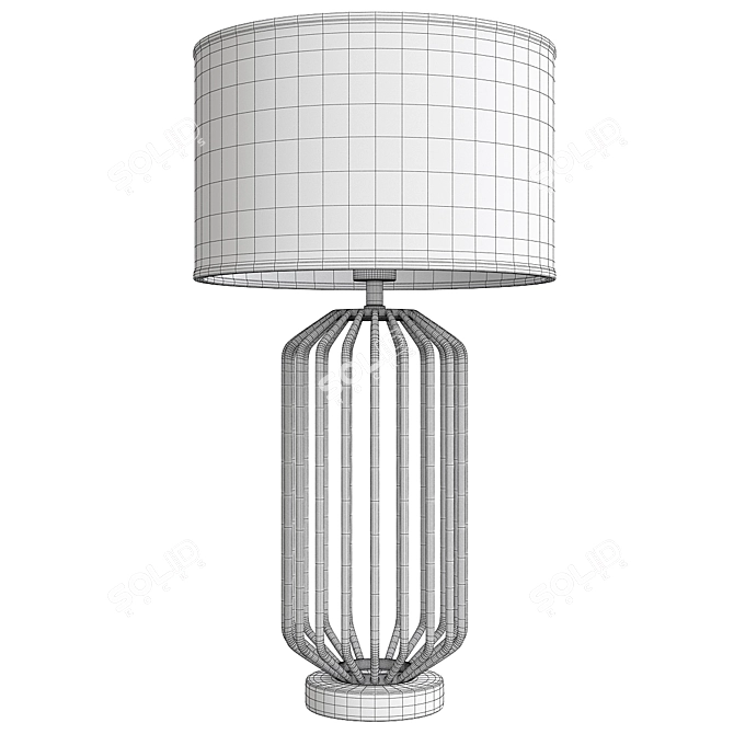 Gilded Linen Cage Lamp 3D model image 2