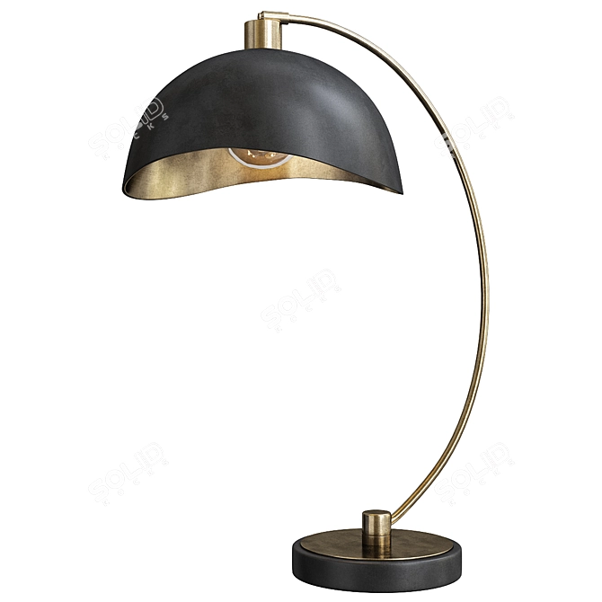 Vintage Brass Luna Bella Desk Lamp 3D model image 1