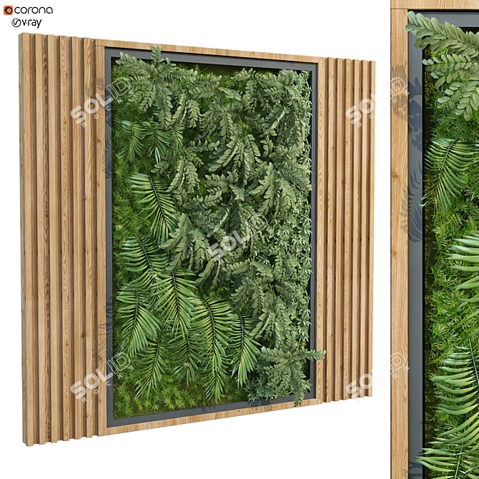 GreenWall Set 261: Vertical Plant Décor 3D model image 1