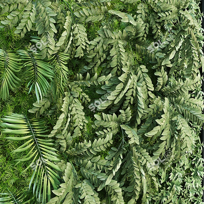 GreenWall Set 261: Vertical Plant Décor 3D model image 3