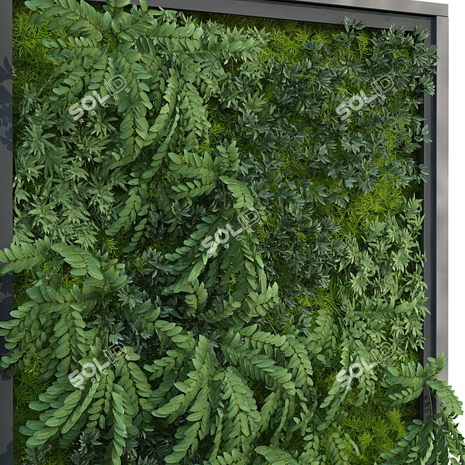 Green Oasis Vertical Plant Wall 3D model image 2