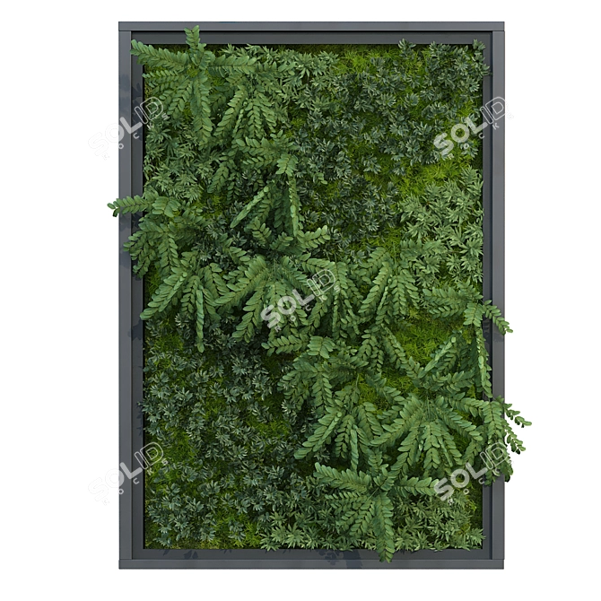 Green Oasis Vertical Plant Wall 3D model image 5