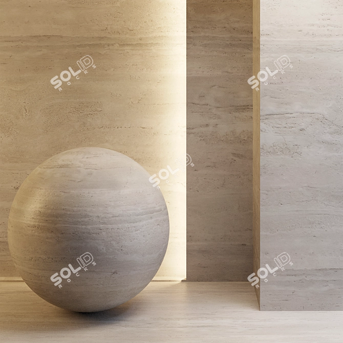 Seamless Travertine Map Set 3D model image 1