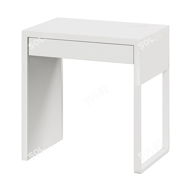 Sleek White Desk: MICKE 3D model image 1