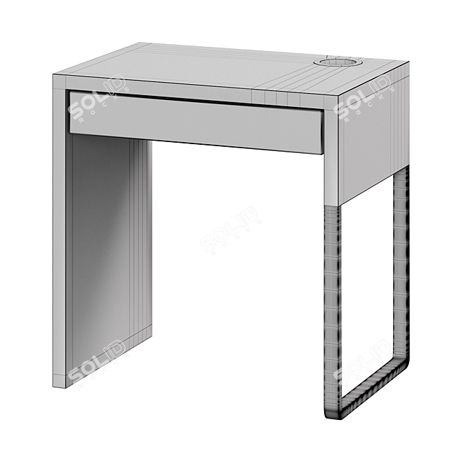 Sleek White Desk: MICKE 3D model image 2