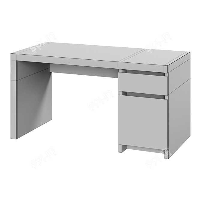 MALM White Desk 140x65 cm 3D model image 2