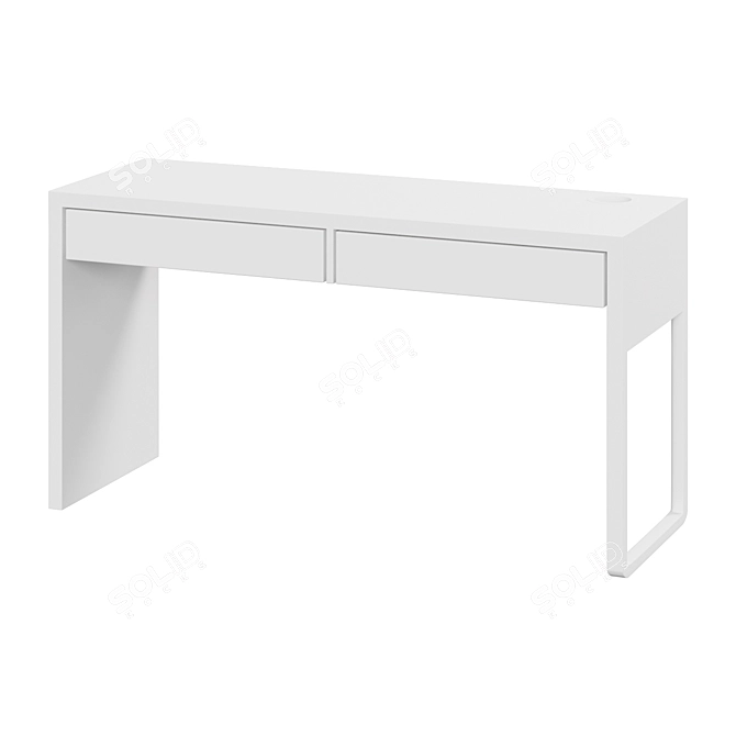 Sleek White Desk: MICKE 3D model image 1