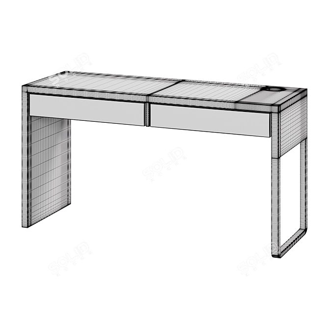 Sleek White Desk: MICKE 3D model image 2