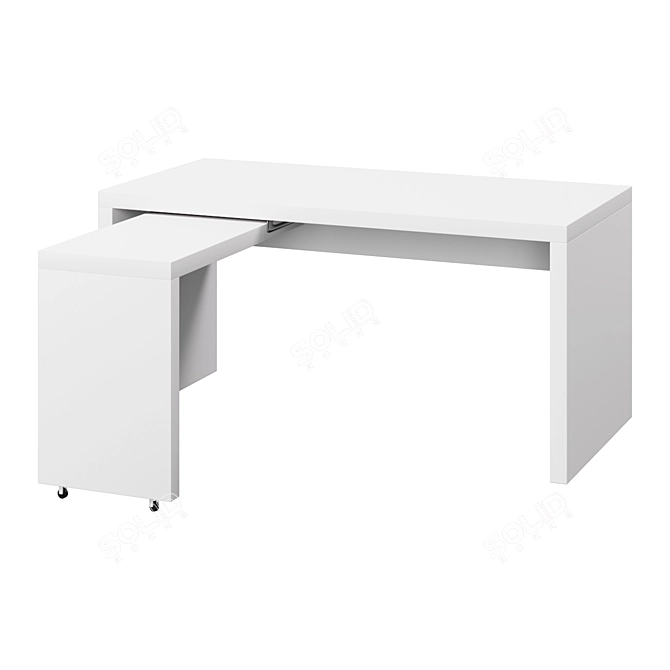 Modern MALM Desk with Drawer 3D model image 1