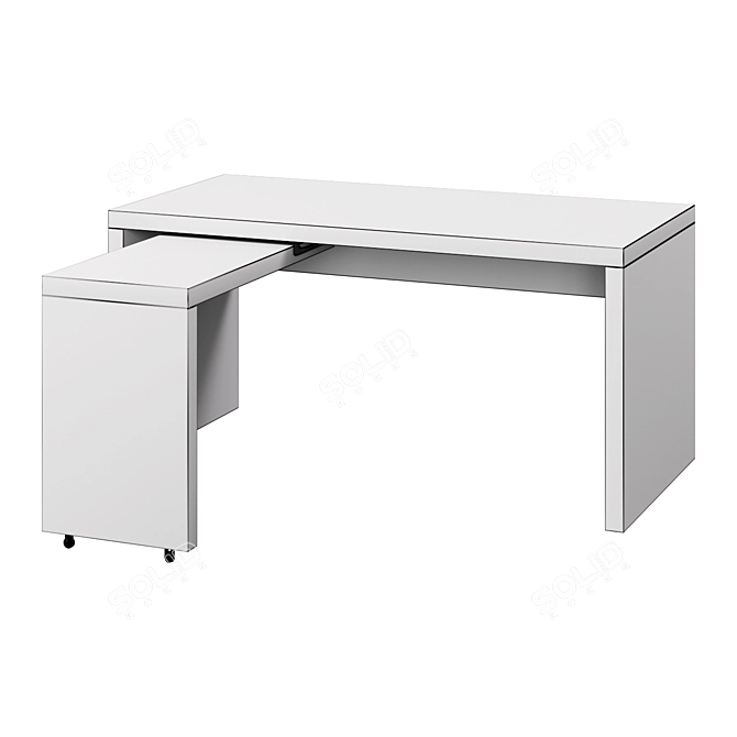 Modern MALM Desk with Drawer 3D model image 2