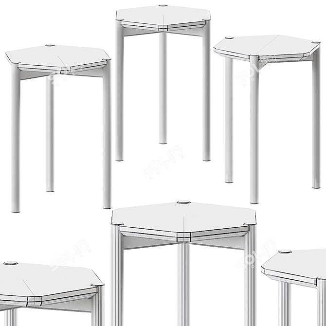 Hexa Modern Side Table 3D model image 2