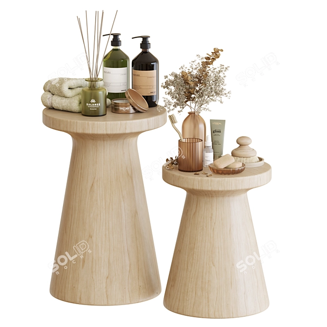 Modern Bathroom Accessories Set 3D model image 1