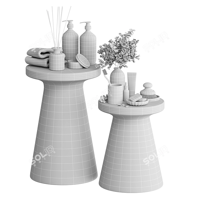 Modern Bathroom Accessories Set 3D model image 6