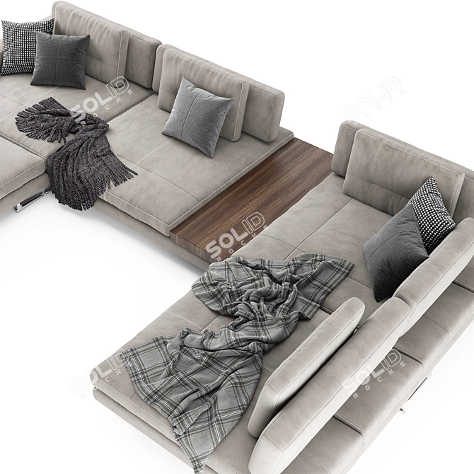 Blanche Ermes Composition D: Modern Modular Sofa 3D model image 3