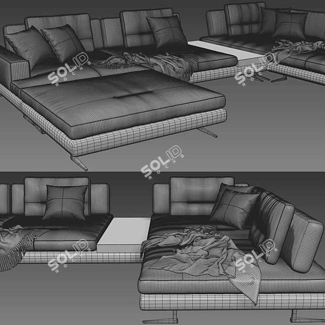 Blanche Ermes Composition D: Modern Modular Sofa 3D model image 4