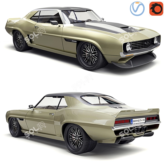 Vintage Chevy Camaro Valkyrja: Ringbrothers' Classic Beauty 3D model image 1