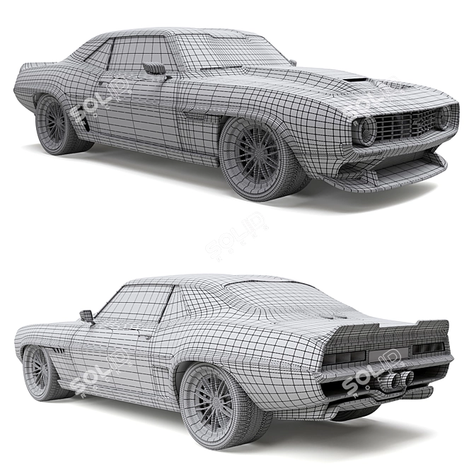 Vintage Chevy Camaro Valkyrja: Ringbrothers' Classic Beauty 3D model image 7