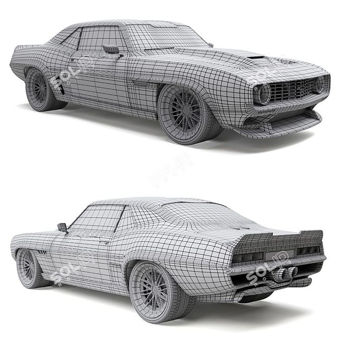 Vintage Chevy Camaro Valkyrja: Ringbrothers' Classic Beauty 3D model image 14