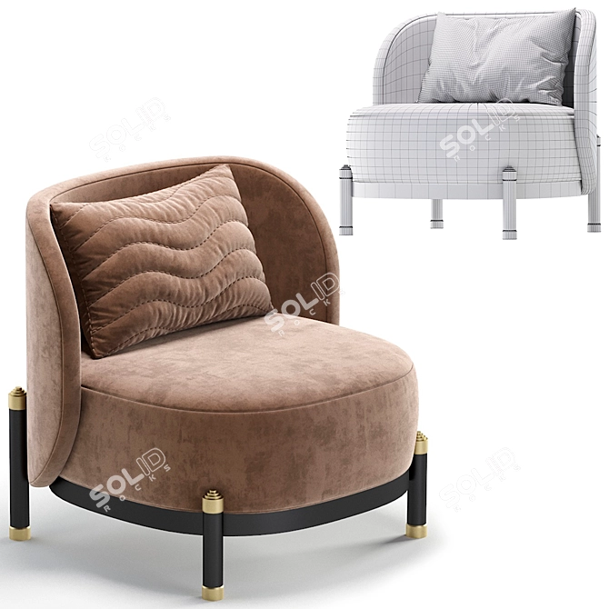 Modern Grayson Armchair: 5 Colors by Cazarina 3D model image 7