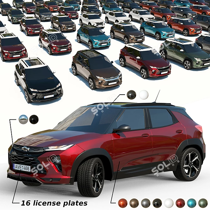 2022 Chevrolet Trailblazer: Mid-Poly Car 3D model image 3