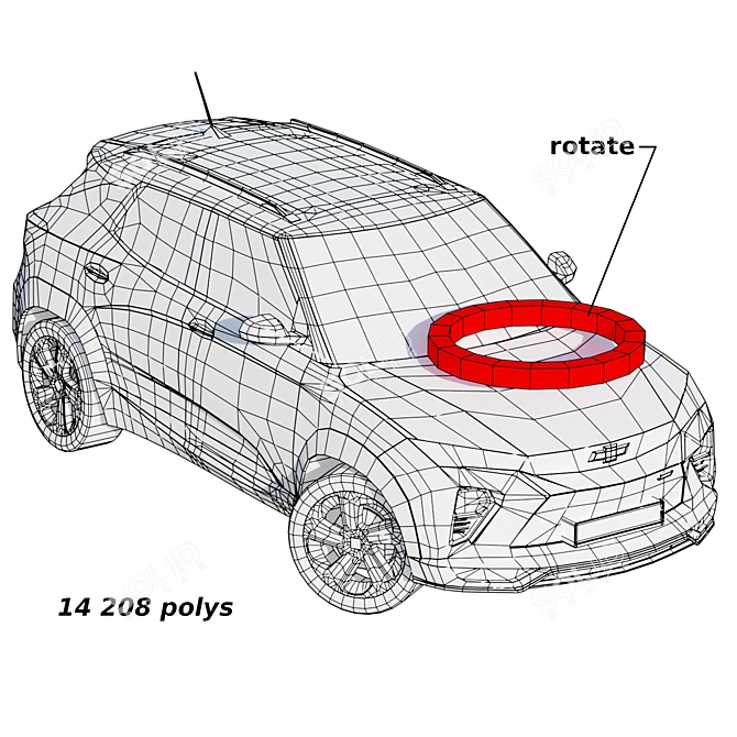 2022 Chevrolet Trailblazer: Mid-Poly Car 3D model image 6