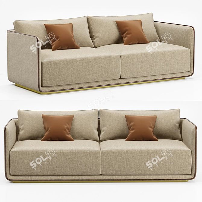 Modern Denning Sofa | Sleek & Stylish 3D model image 1